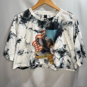 SHEIN Tie-Dye Eagle Graphic Crop Top Size M